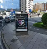 Mupi publicitario en avenida Reyes Leoneses, plaza de San Marcos y Auditorio de León
